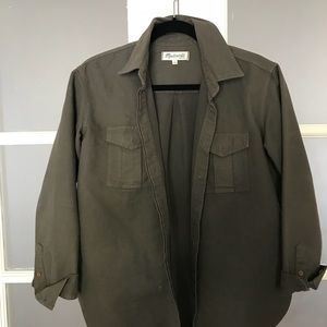 Army green Madewell canvas light jacket